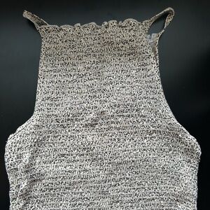 Gaze Black and White Ribbed Tank Top